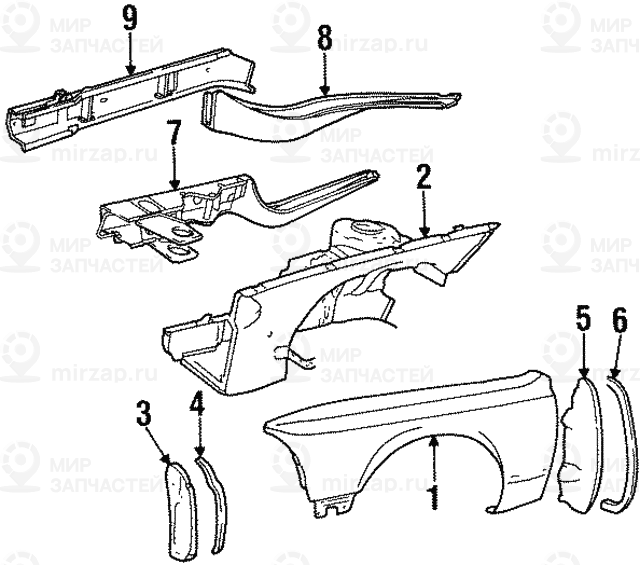 Крыло Л Пд
 BMW 41351900283