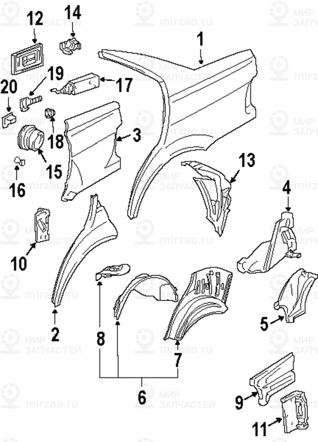 Деталь крыла П Зд
 BMW 41351977526