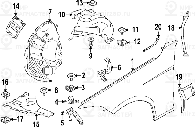 Крыло л пд ! заменен на 41358066947
 BMW 41358066917