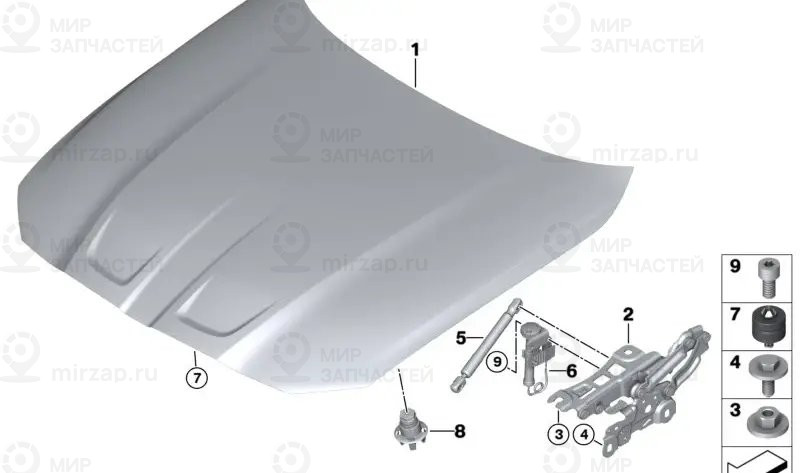 Капот Алюминий
 BMW 41618082029
