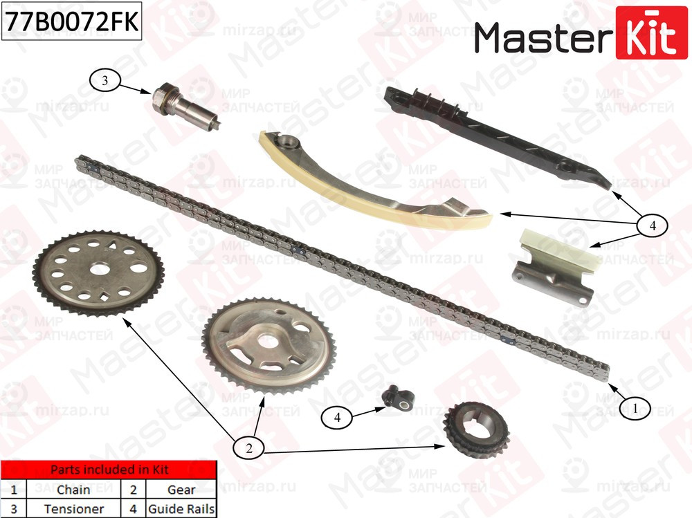 Запчасть MASTERKIT 77B0072FK