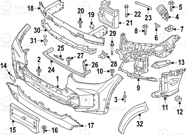Blende Stoгџfг¤Nger Lackiert Vorn
 BMW 51115A7E6E9