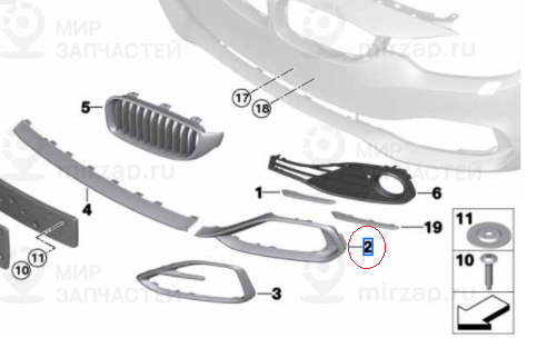 Декоративная накладка п
 BMW 51117294840