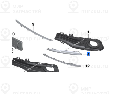 Blende Lufteinlass Links
 BMW 51117397615