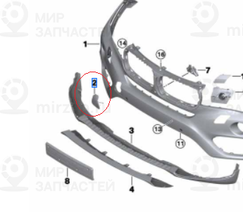 Abdeckung Abschleppцse Grundiert Vorn
 BMW 51117422901
