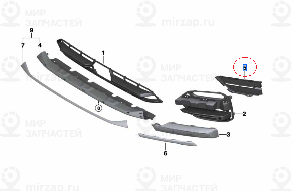 Abdeckung Lufteinlass Rechts
 BMW 51117459520