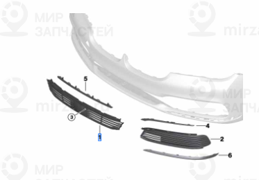 Gitter Lufteinlass Mitte
 BMW 51117486833