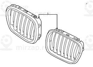 Ziergitter Front Links
 BMW 51118056325