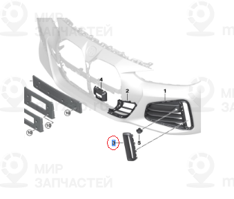 Декоративная Накладка Боковой Решетки Л
 BMW 51118078613