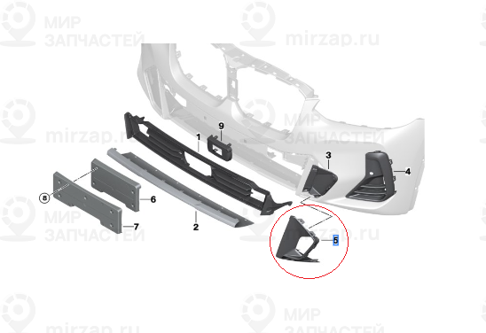 Накладка решетки бампера
 BMW 51118081213