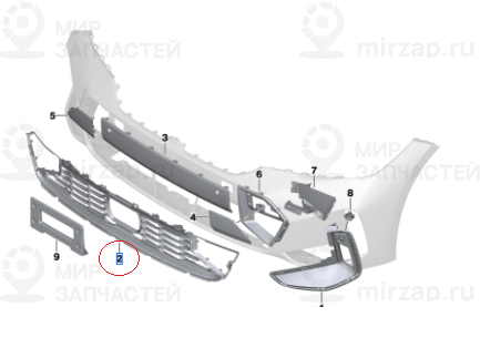 Gitter Lufteinlass Mitte
 BMW 51118085449