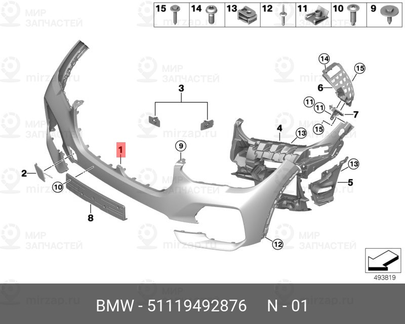 Запчасть BMW 51119492876