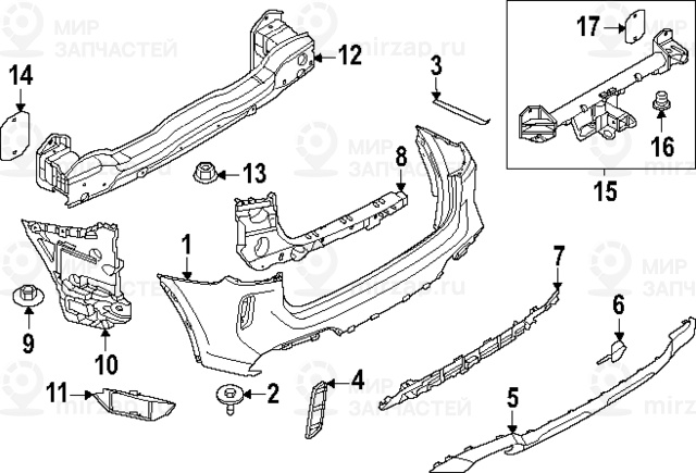 Облицовка Бампера Зд Нж
 BMW 51125A41F95