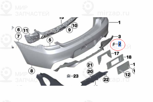 Накладка буксирной проушины грунт. Зд M
 BMW 51128052679