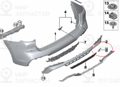 Крышка Буксирной Проушины. Загрунт. Зд
 BMW 51128065254