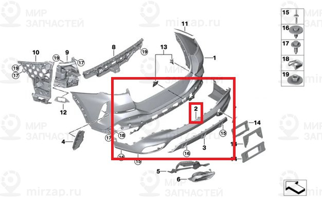 Облицовка Бампера Зд Нж
 BMW 51128080948