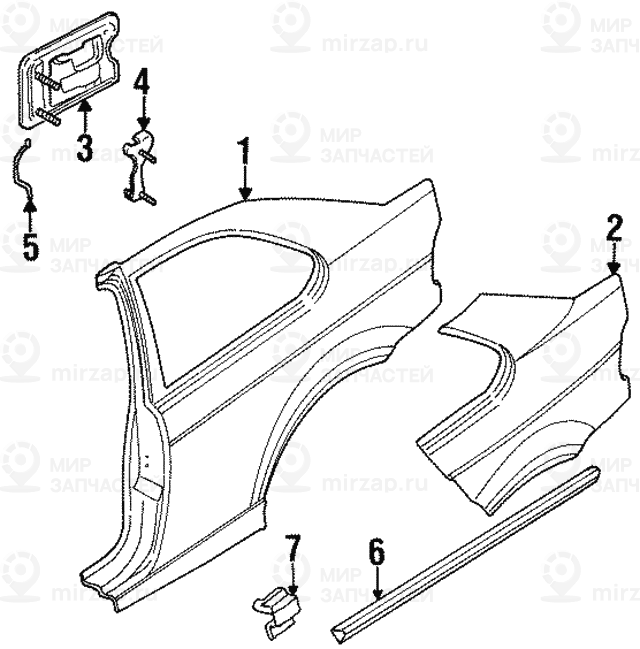 Защитная планка крыла Л Зд M TECHNIC
 BMW 51132264513