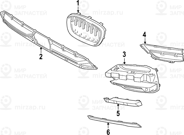 Ziergitter Front Links
 BMW 51137464919