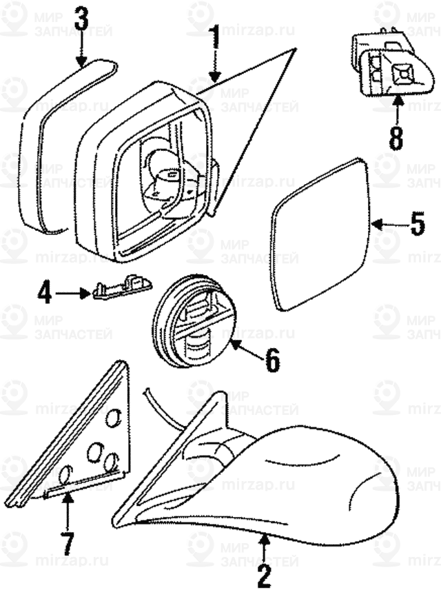 Стекло зеркала с обогревом (ст.водителя) M TECHNIC
 BMW 51162267191