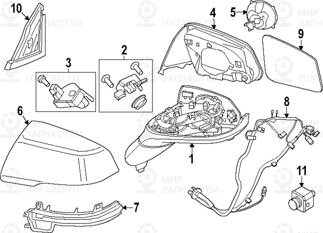 Aussenspiegel Ohne Anbauteile Links
 BMW 51165A67627