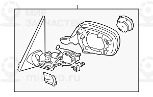 Наружное зеркало с обогревом без стекл.П
 BMW 51167264098