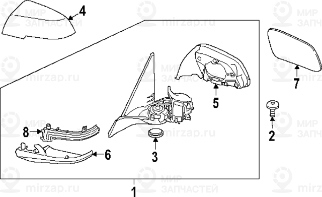 Наружное зеркало с обогревом л
 BMW 51167268549