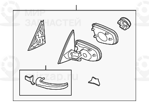 Наружное зеркало с обогревом Л
 BMW 51167282755