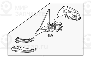 Наружное зеркало с обогревом без стекл.п
 BMW 51167285136
