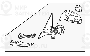 Наружное зеркало с обогревом без стекл.п
 BMW 51167291642