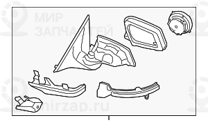 Наружное зеркало с обогр. без стекла л
 BMW 51167308513