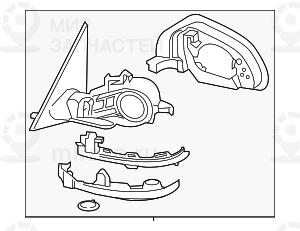 Aussenspiegel Ohne Glas Beheizt Links
 BMW 51167396061