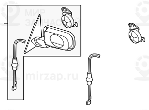 Наружное зеркало с обогревом Л GLANZSCHWARZ
 BMW 51167890467