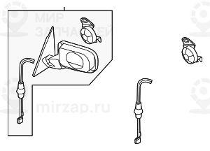 Наружное зеркало с обогревом П GLANZSCHWARZ
 BMW 51167890828