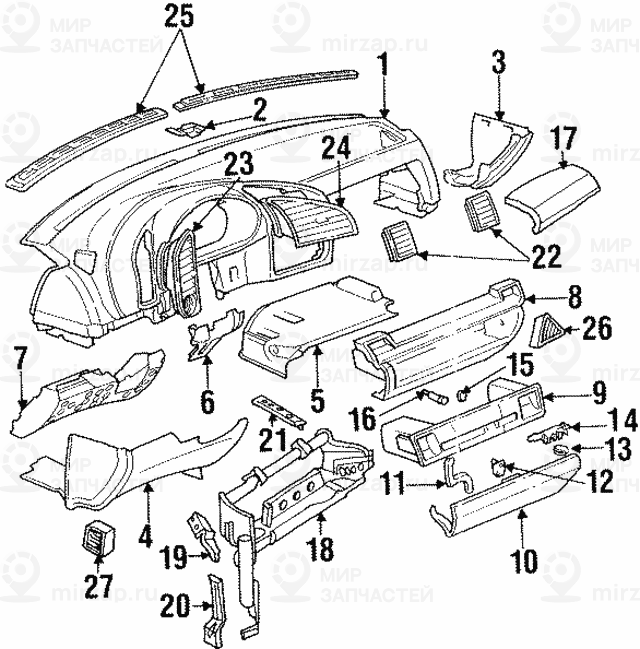 Крышка вещевого ящика Нж SCHWARZ
 BMW 51168216703