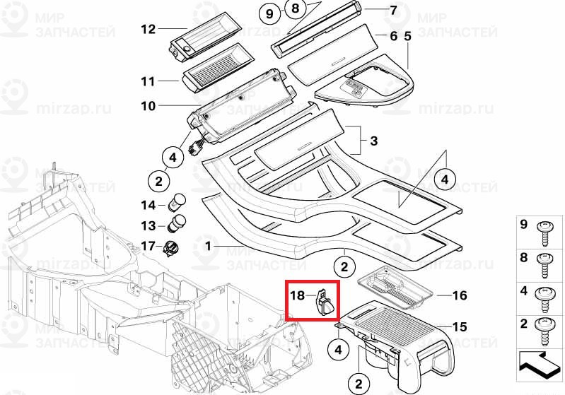 Комплект зажимных элементов
 BMW 51169111091