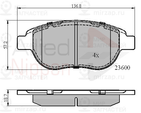 Колодки Тормозные Allied Nippon Adb 01038 Peugeot Citro?n ALLIED NIPPON ADB01038