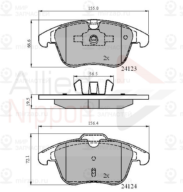 Колодки тормозные дисковые ALLIED NIPPON ADB01591