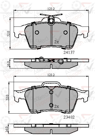 Колодки тормозные дисковые ALLIED NIPPON ADB01599