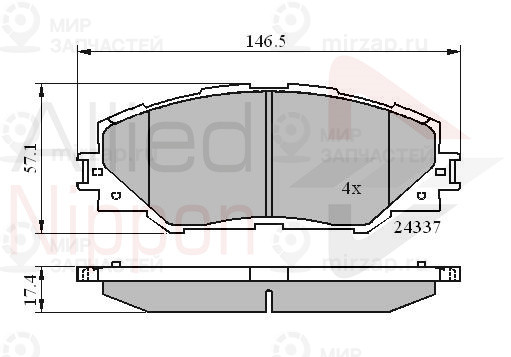Колодки тормозные дисковые ALLIED NIPPON ADB01625