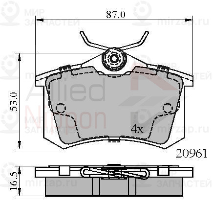 Колодки Тормозные Vag/Psa A1/A2/A3/A4/A6/A8/Tt/Octavia/Rapid/Superd/Yeti/Golf/Je ALLIED NIPPON ADB01716