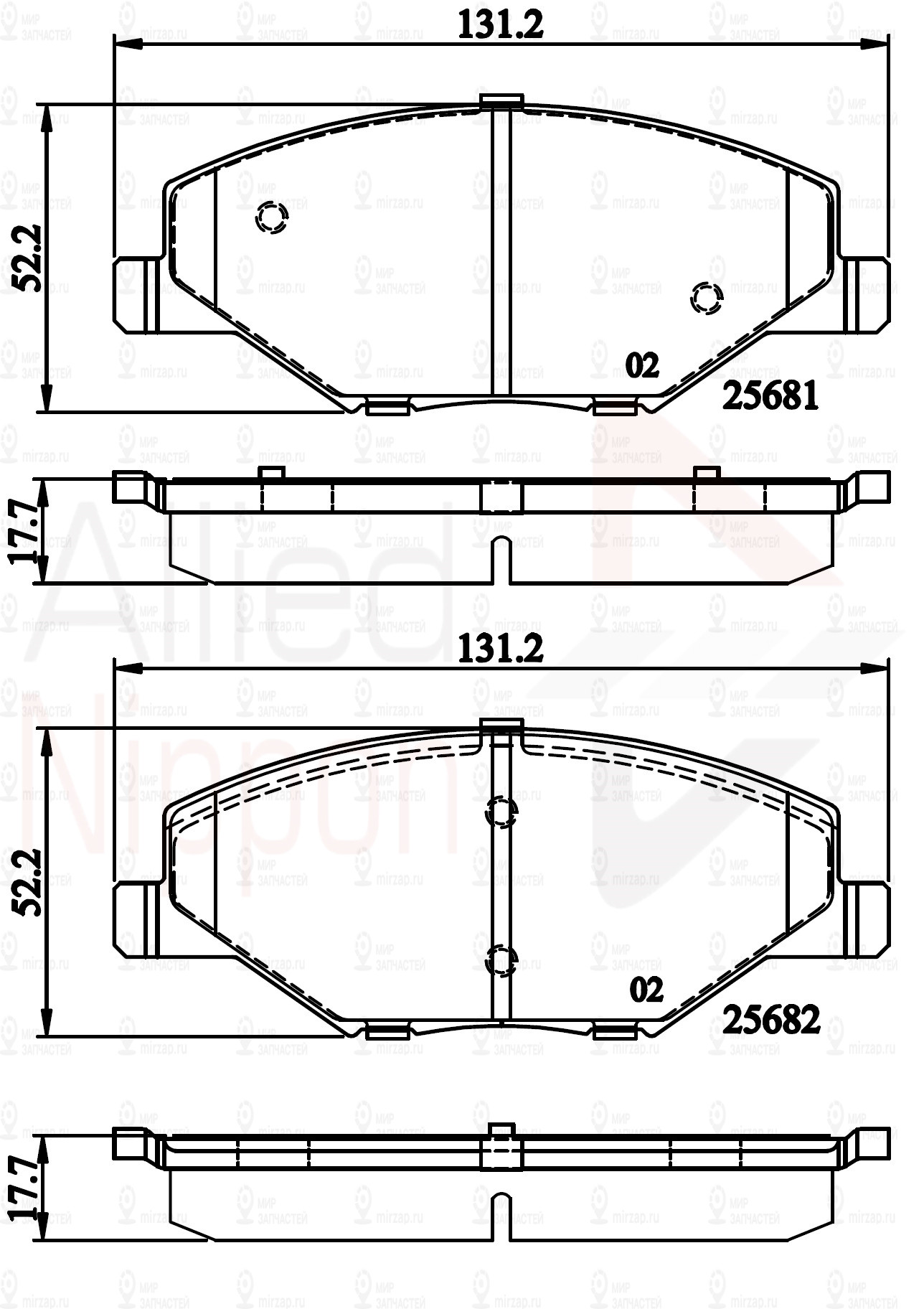 Колодки ALLIED NIPPON ADB02126