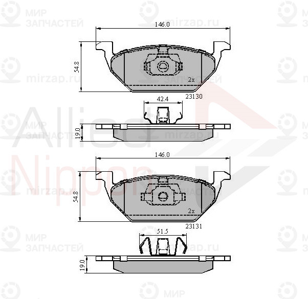 Тормозные Колодки Дисковые ALLIED NIPPON ADB0889