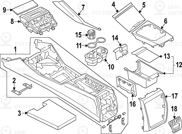 Blende Mittelkonsole
 BMW 51169502519