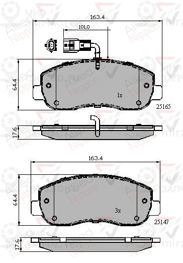 Колодки тормозные дисковые ALLIED NIPPON ADB12106