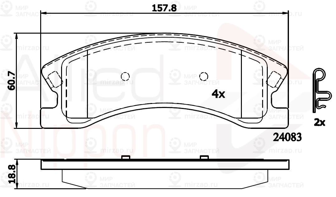 Колодки тормозные дисковые ALLIED NIPPON ADB31202