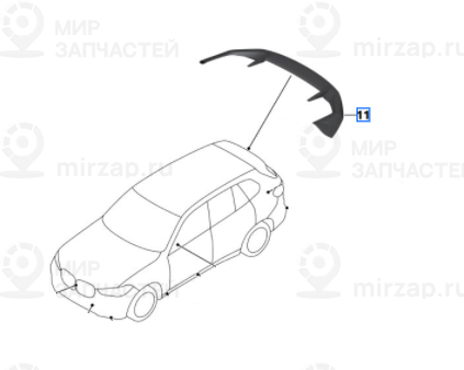 Задний Спойлер Обтекаемый Черный Hg
 BMW 51192464331