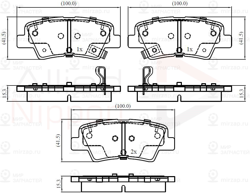 Колодки Торм. Hyundai Kia Ceed 1.4 Cvvt, 1.6 Cvvt 05/12- Optima 2.0, 2.0 Cvvl ALLIED NIPPON ADB32161
