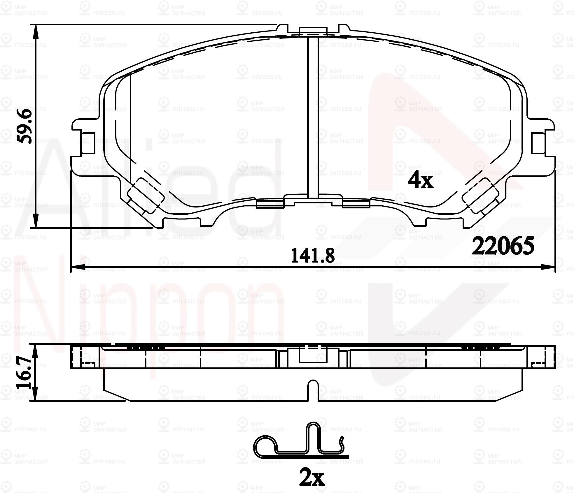 Колодки Тормозные Nissan X-Trail Fr 12/13- ALLIED NIPPON ADB32304