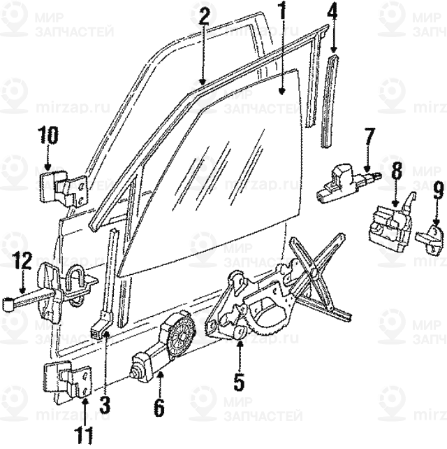 Уплотнитель шахты стекла Л Наруж
 BMW 51211944345