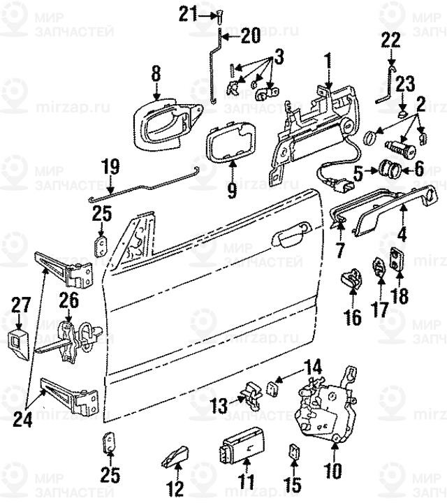 Замок с поворотной защелкой Л Пд
 BMW 51211977113